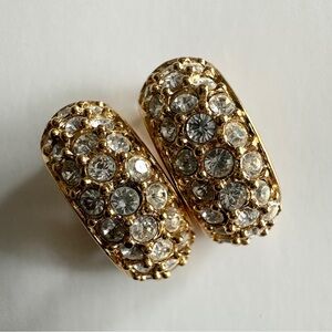 Vintage Swarovski Gold-tone Crystal Earrings